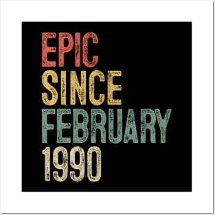 Fun Epic Since February 1990 30th Birthday Gift 30 Year Old Posters and Art